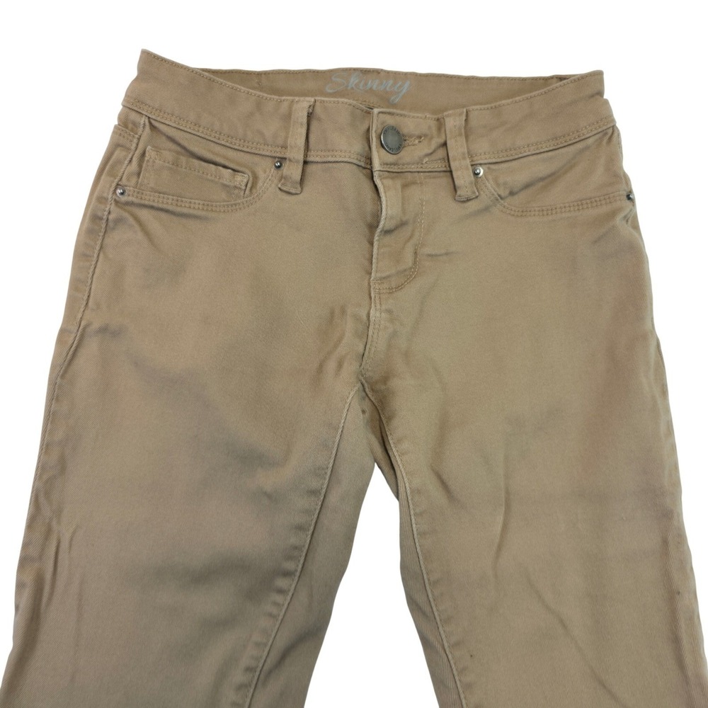 Tan Khaki Stretch Twill Pants Sz 5 Utility Earthy Tonal Minimalist Academia Prep